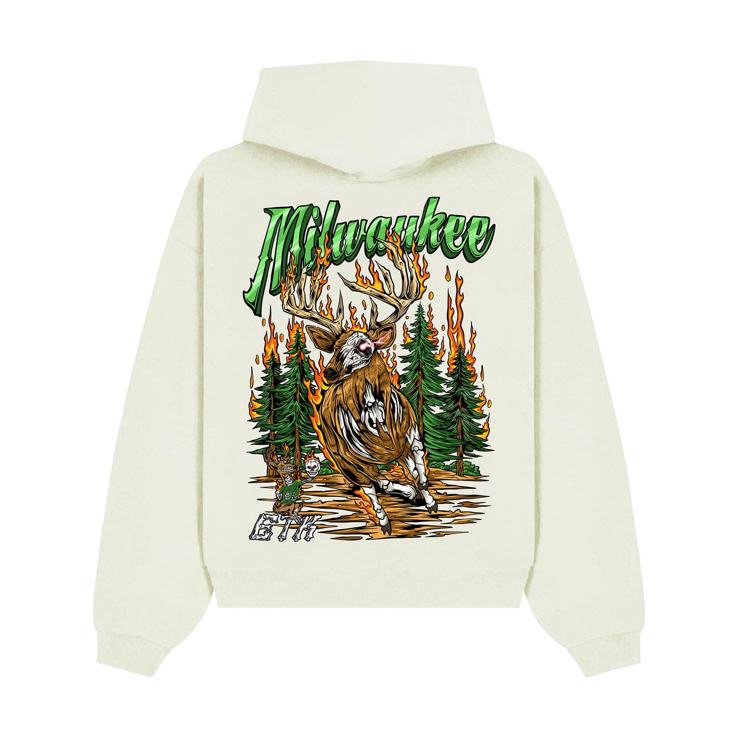 MILWAUKEE DEER HOODIE - CREAM