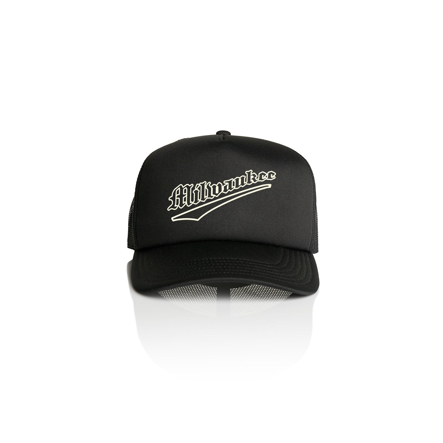 MKE OLD ENGLISH TRUCKER HAT - BLACK