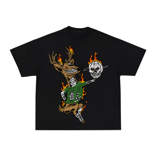 DEER REMIX TEE - BLACK