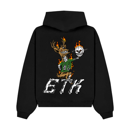 DEER HOODIE - BLACK