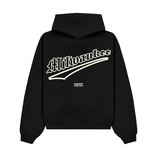 MKE OLD ENGLISH HOODIE - BLACK