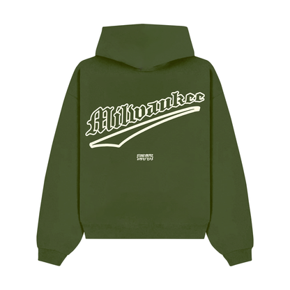 MKE OLD ENGLISH HOODIE - OLIVE